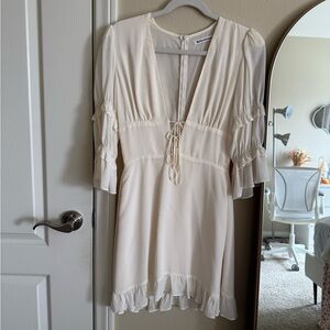 Reformation White Long Sleeve Dress